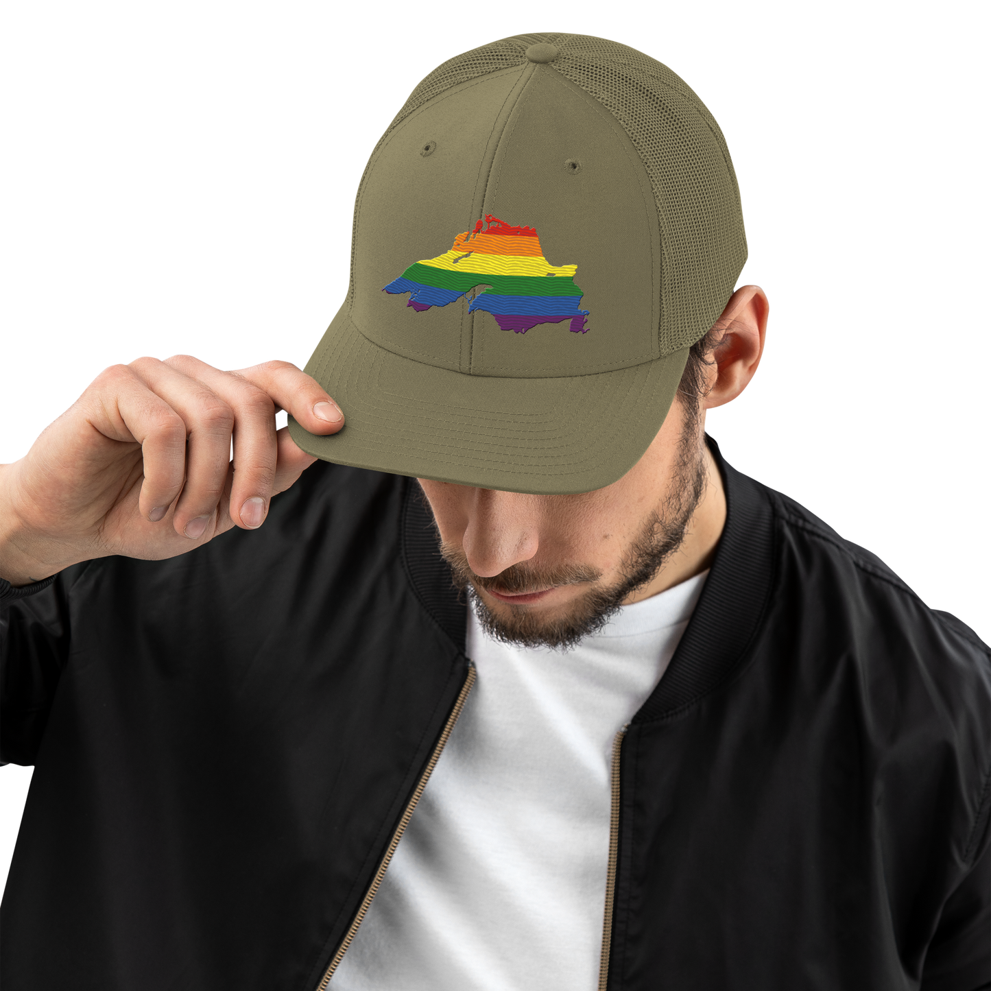 Lake Superior Vintage Trucker Hat | Rainbow Pride Edition