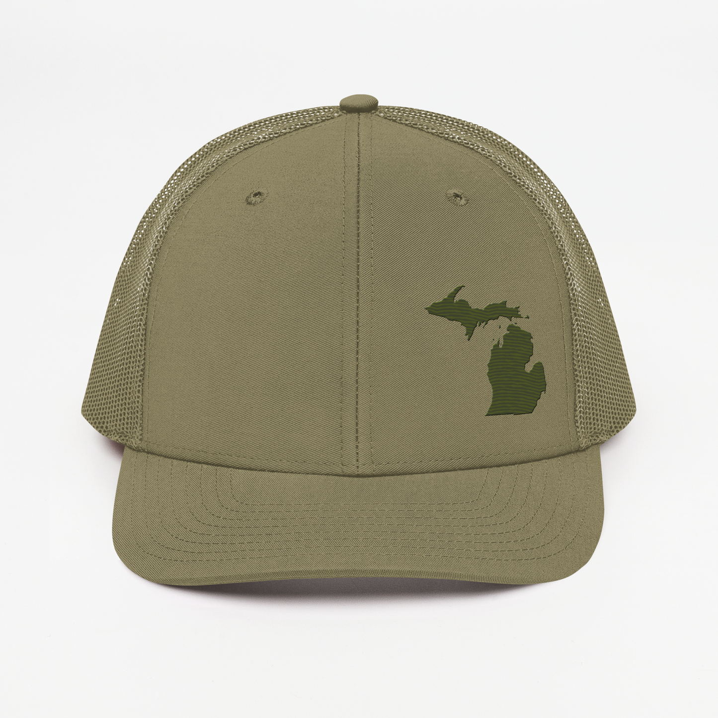 Michigan Vintage Trucker Hat | Army Green Outline