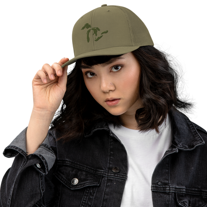 Great Lakes Vintage Trucker Hat | Army Green