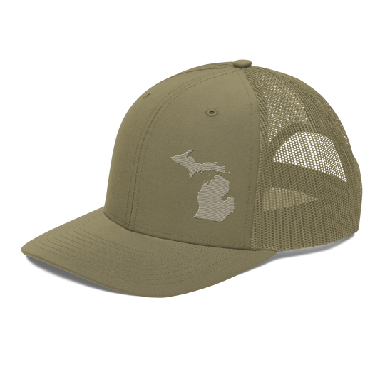 Michigan Vintage Trucker Hat | Petoskey Beige Outline