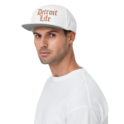 'Detroit Life' Flat Bill Snapback (Copper) | 6-Panel