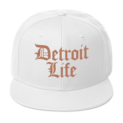 'Detroit Life' Flat Bill Snapback (Copper) | 6-Panel