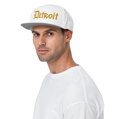 'Detroit' Flat Bill Snapback (Gold OED Tag) | 6-Panel