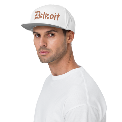 'Detroit' Flat Bill Snapback (Copper OED Tag) | 6-Panel