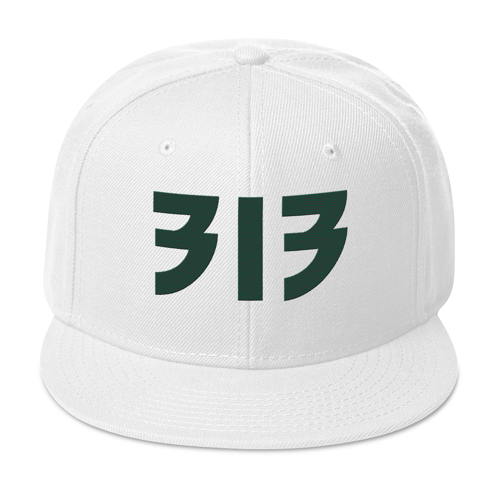 Detroit '313' Snapback (Glam Font) | 6-Panel - Laconic Green