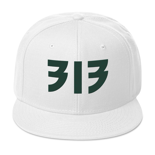 Detroit '313' Snapback (Glam Font) | 6-Panel - Laconic Green