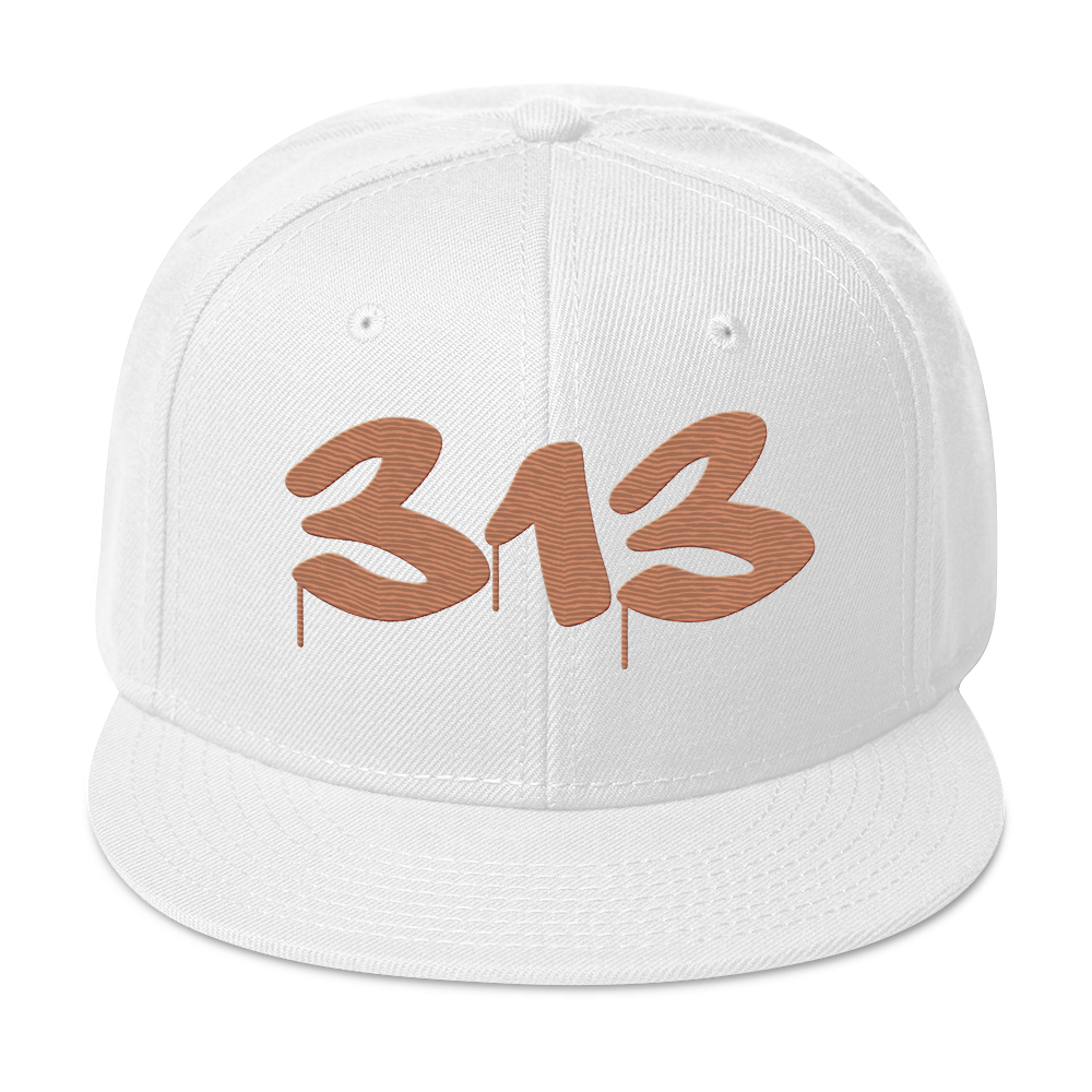 Detroit '313' Snapback (Tag Font) | 6-Panel - Copper