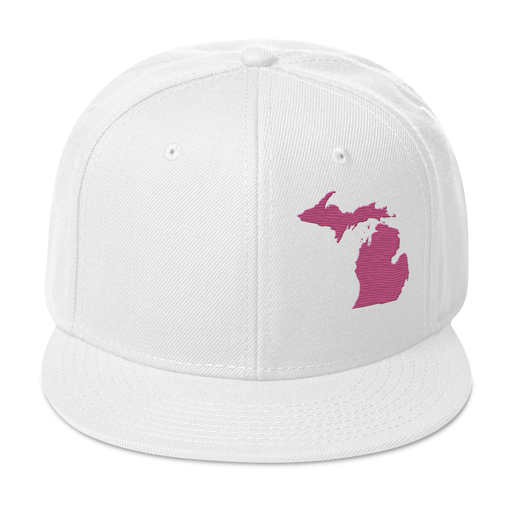 Michigan Snapback | 6-Panel - Apple Blossom Pink Outline