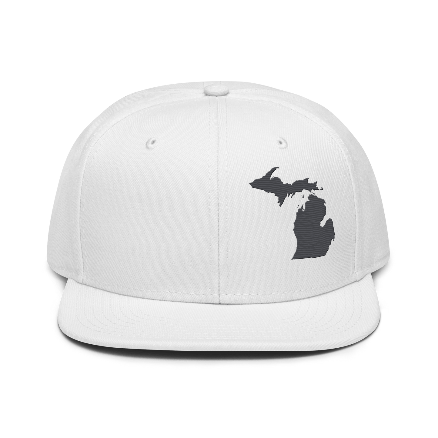 Michigan Snapback | 6-Panel - Iron Ore Grey Outline