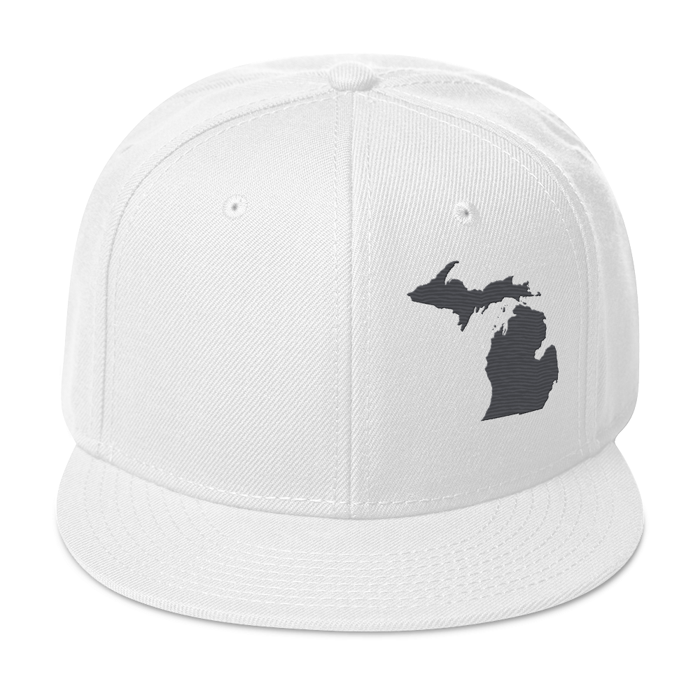 Michigan Snapback | 6-Panel - Iron Ore Grey Outline