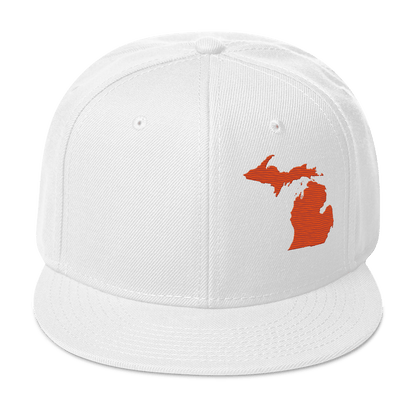 Michigan Snapback | 6-Panel - Maple Leaf Orange Outline