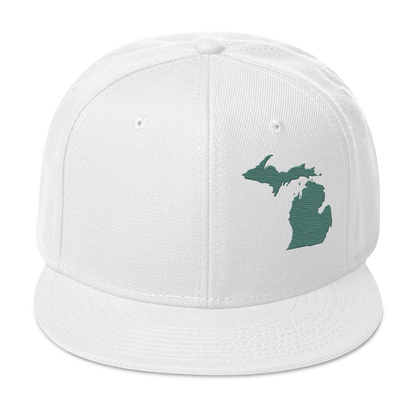 Michigan Snapback | 6-Panel - Copper Green Outline