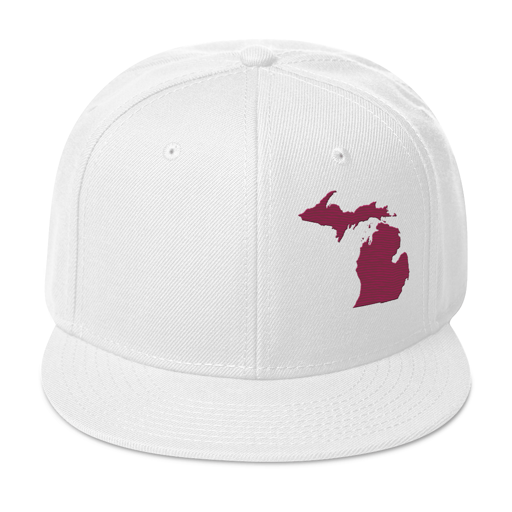 Michigan Snapback | 6-Panel - Ruby Red Outline