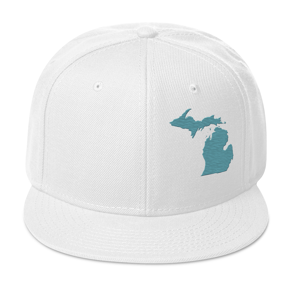 Michigan Snapback | 6-Panel - Huron Blue Outline