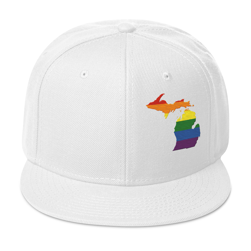 Michigan Snapback | 6-Panel - Rainbow Pride Outline