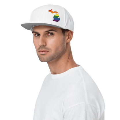 Michigan Snapback | 6-Panel - Rainbow Pride Outline