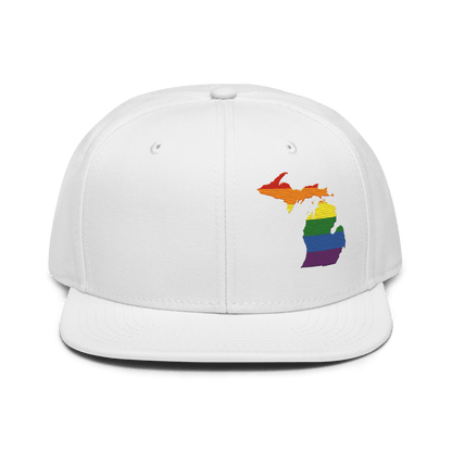 Michigan Snapback | 6-Panel - Rainbow Pride Outline