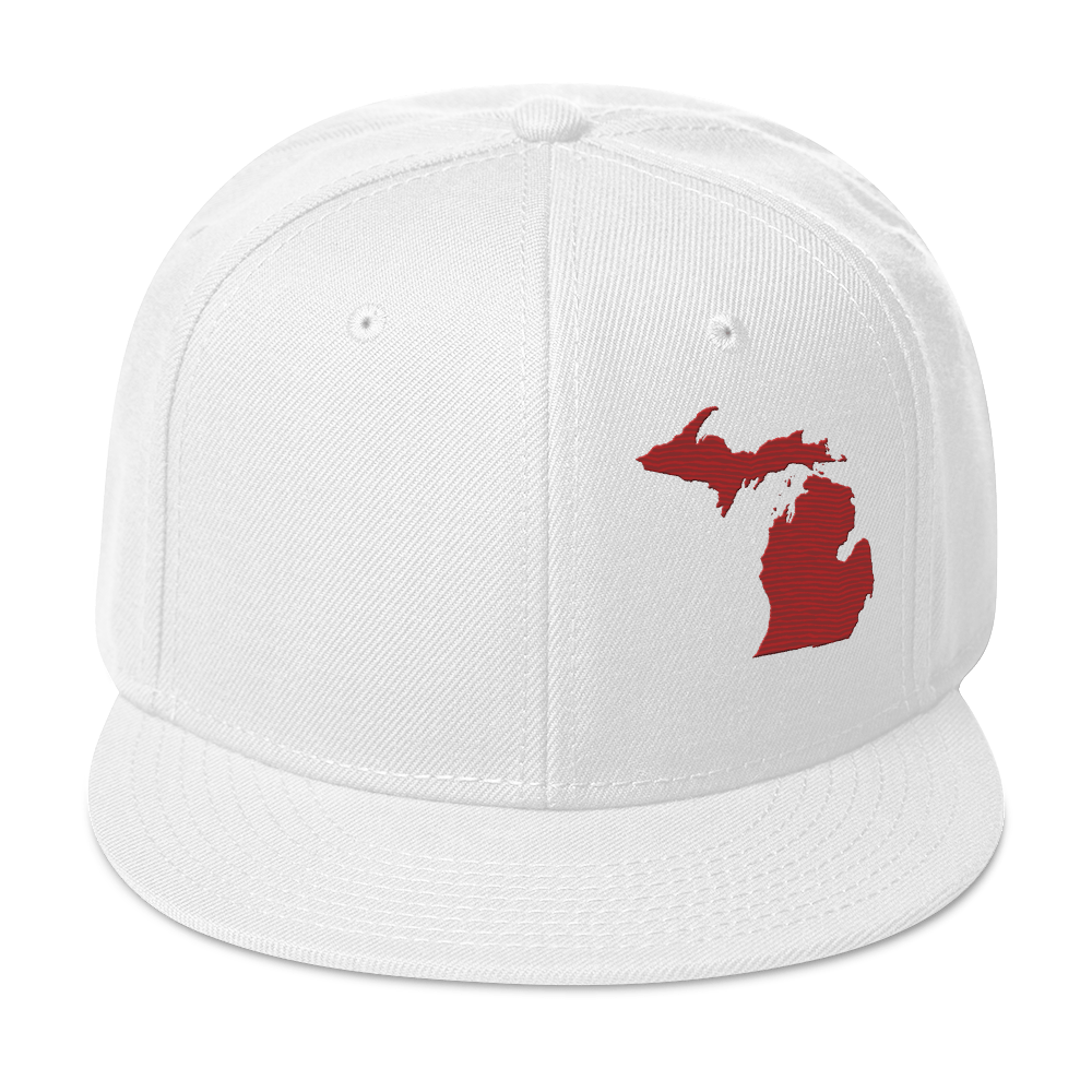 Michigan Snapback | 6-Panel - Thimbleberry Red Outline