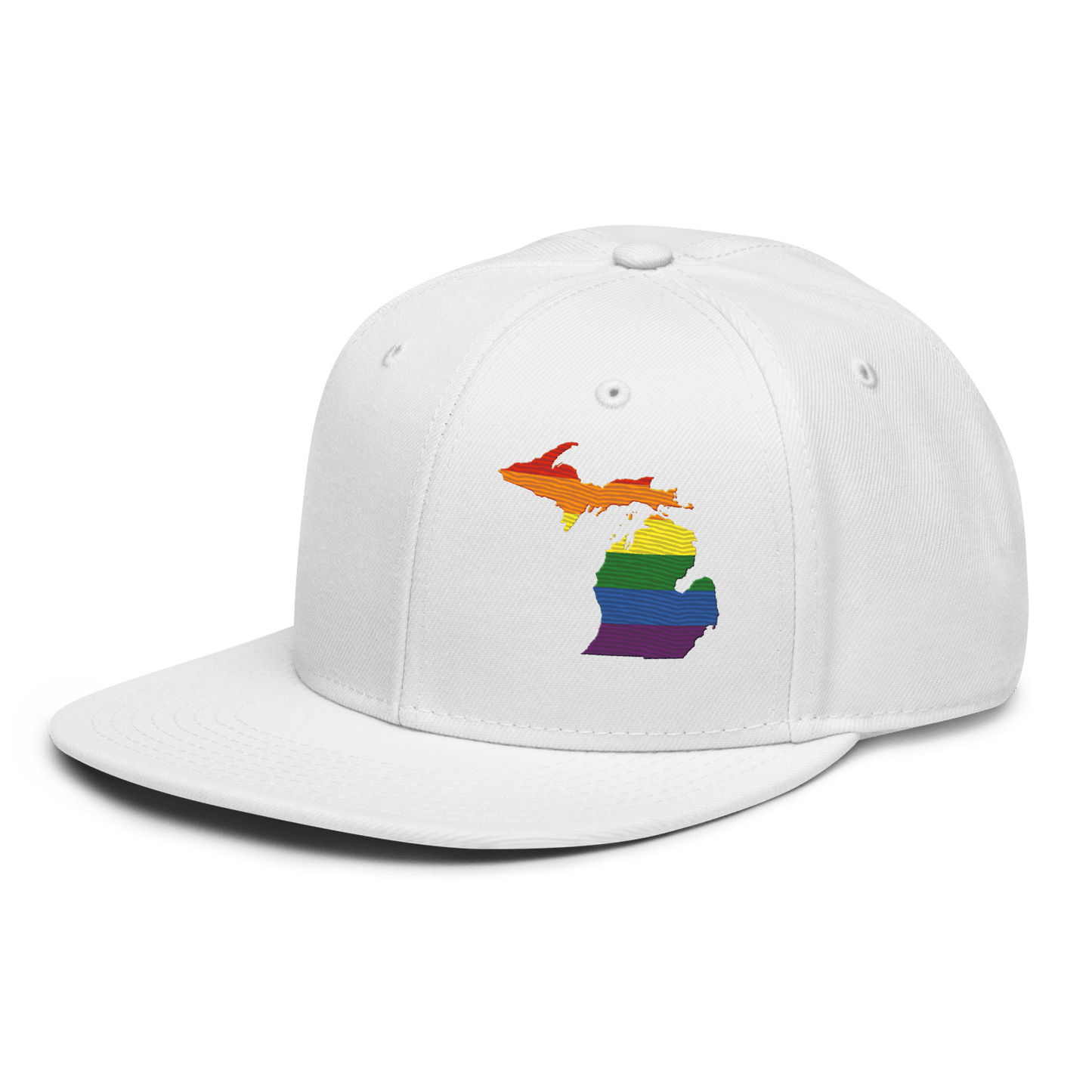 Michigan Snapback | 6-Panel - Rainbow Pride Outline