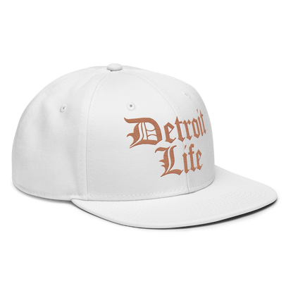 'Detroit Life' Flat Bill Snapback (Copper) | 6-Panel