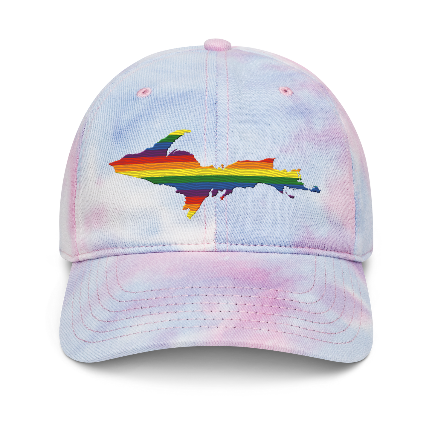 Michigan Upper Peninsula Tie-Dye Cap (Rainbow Pride Edition)