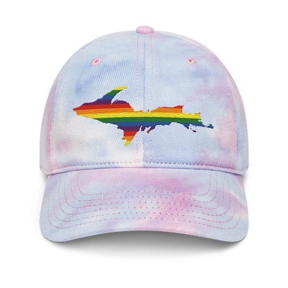 Michigan Upper Peninsula Tie-Dye Cap (Rainbow Pride Edition)