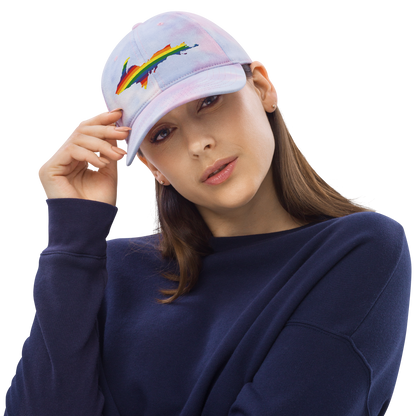 Michigan Upper Peninsula Tie-Dye Cap (Rainbow Pride Edition)