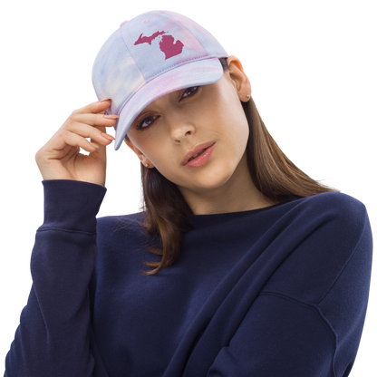 Michigan Tie-Dye Cap | Apple Blossom Pink Outline