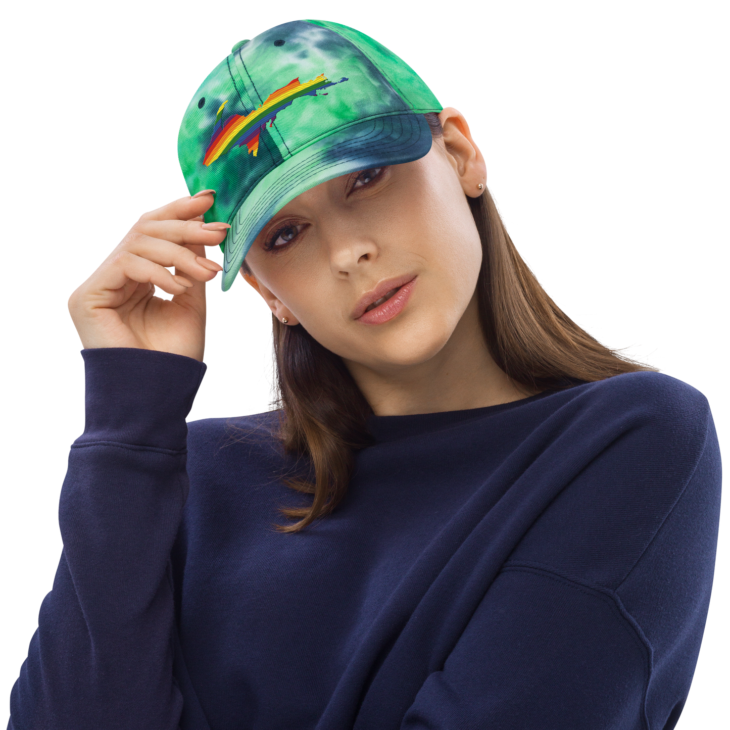 Michigan Upper Peninsula Tie-Dye Cap (Rainbow Pride Edition)