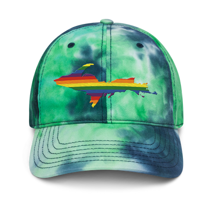 Michigan Upper Peninsula Tie-Dye Cap (Rainbow Pride Edition)