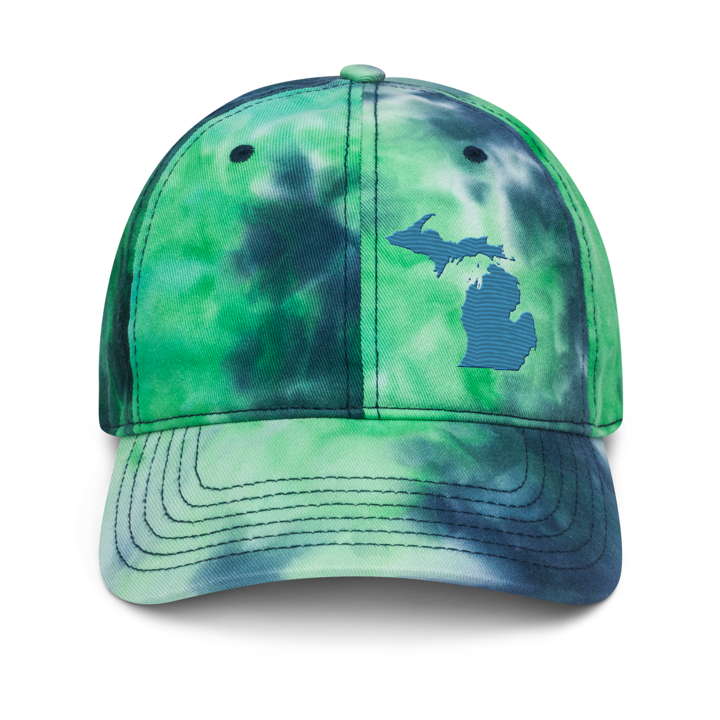 Michigan Tie-Dye Cap | Traverse Blue Outline