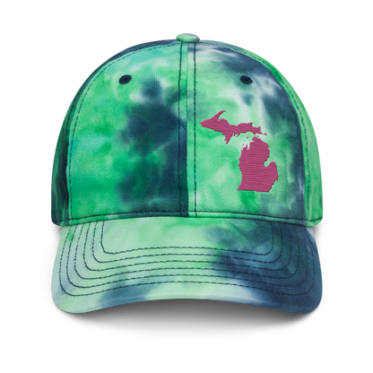 Michigan Tie-Dye Cap | Apple Blossom Pink Outline