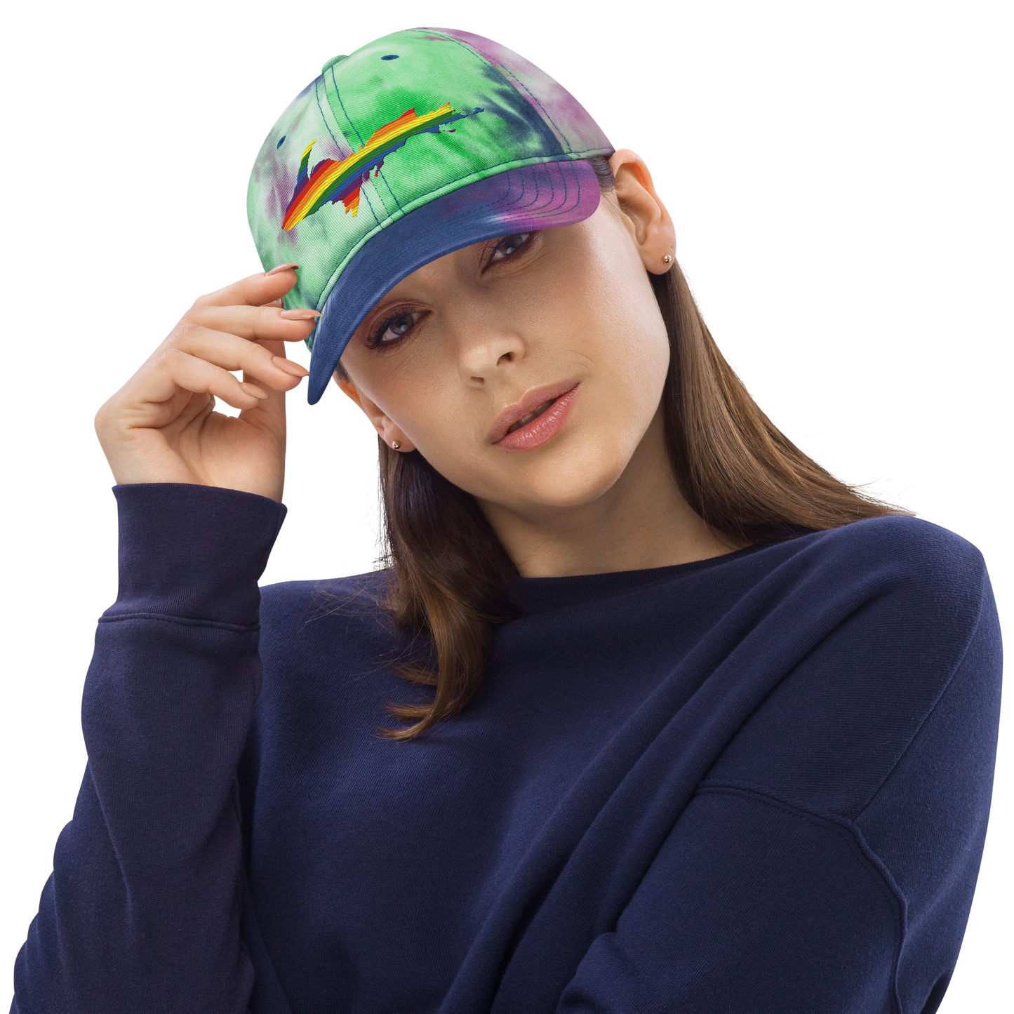 Michigan Upper Peninsula Tie-Dye Cap (Rainbow Pride Edition)