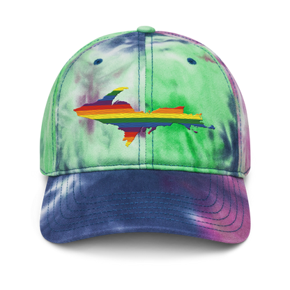 Michigan Upper Peninsula Tie-Dye Cap (Rainbow Pride Edition)