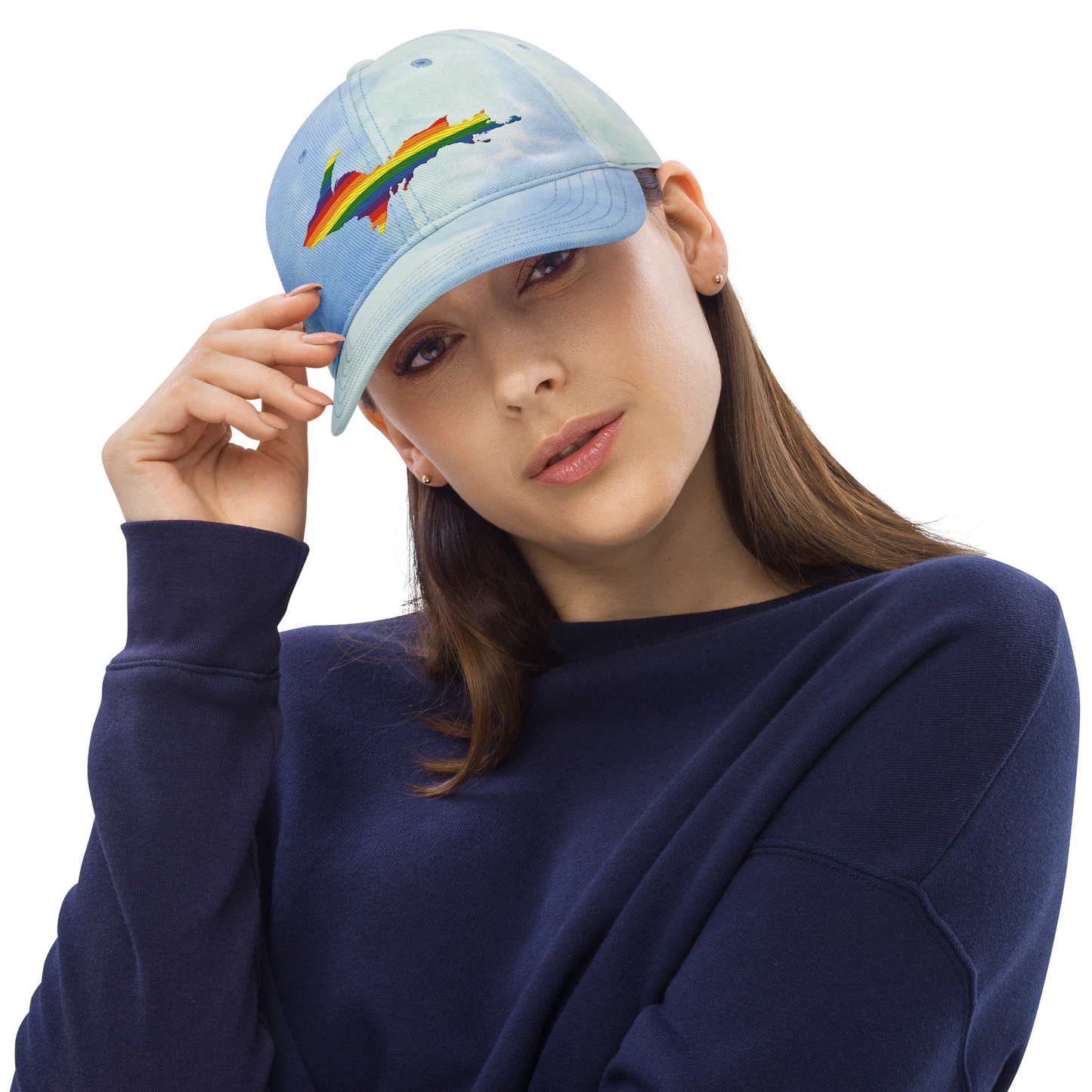 Michigan Upper Peninsula Tie-Dye Cap (Rainbow Pride Edition)