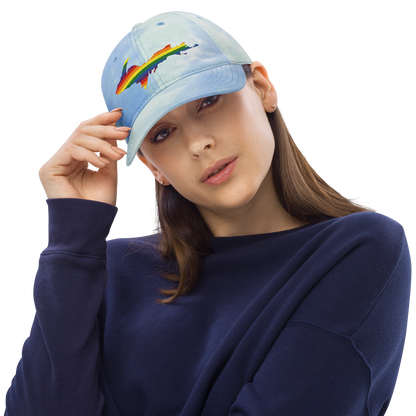 Michigan Upper Peninsula Tie-Dye Cap (Rainbow Pride Edition)