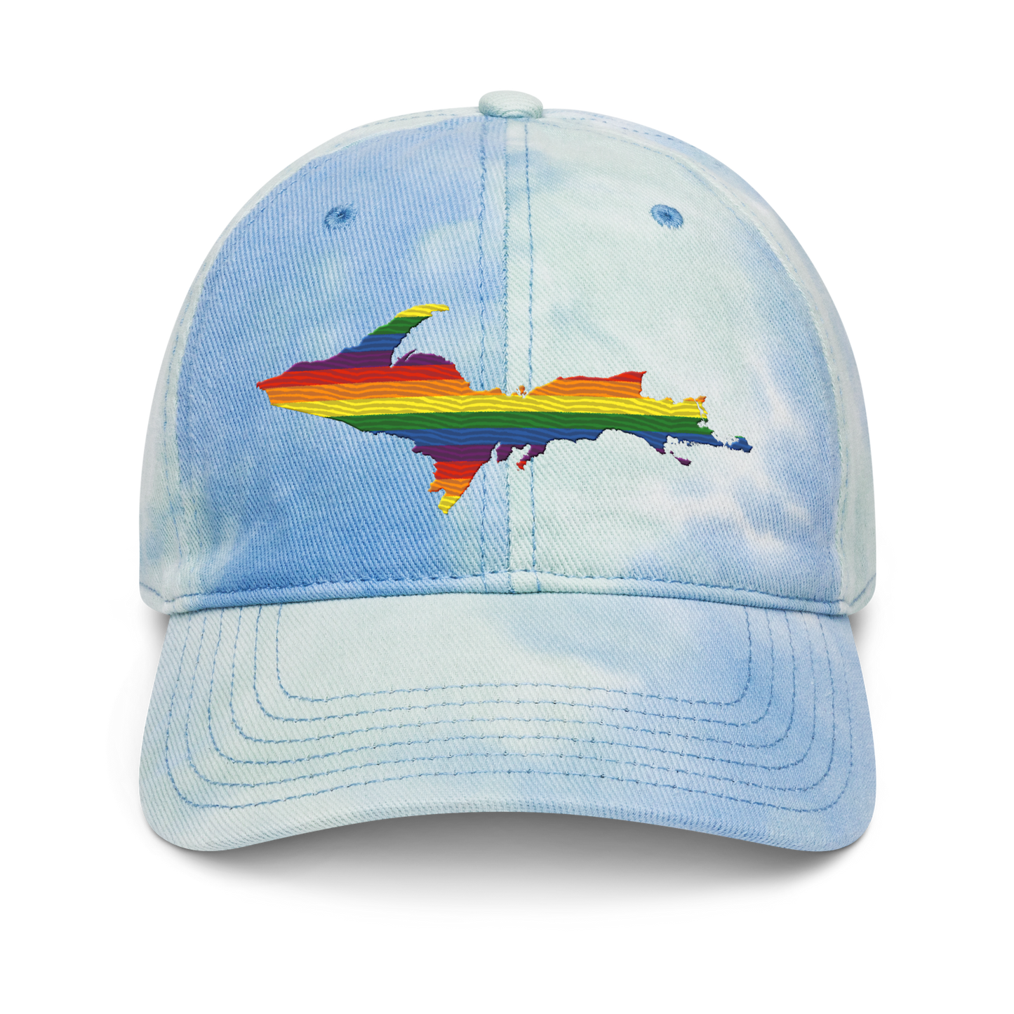 Michigan Upper Peninsula Tie-Dye Cap (Rainbow Pride Edition)