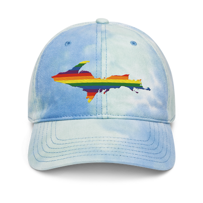 Michigan Upper Peninsula Tie-Dye Cap (Rainbow Pride Edition)