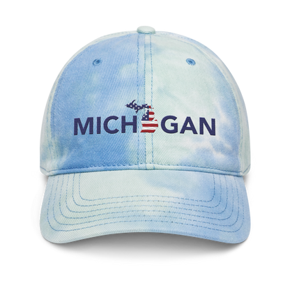 'Michigan' Tie-Dye Cap (Sans Font Patriot Edition)