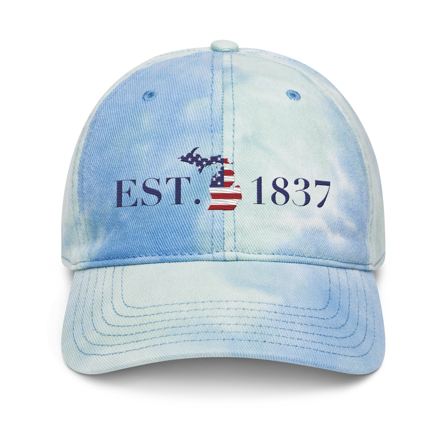 Michigan 'EST 1837' Tie-Dye Cap (Patriotic Edition)