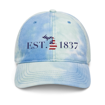 Michigan 'EST 1837' Tie-Dye Cap (Patriotic Edition)