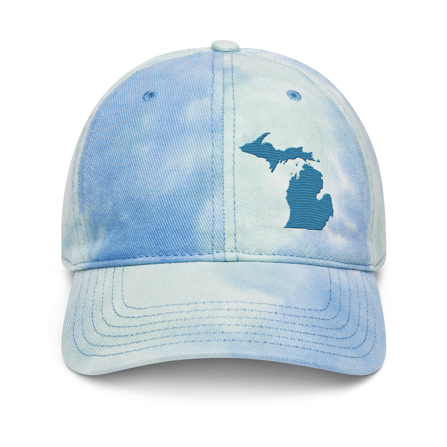 Michigan Tie-Dye Cap | Traverse Blue Outline