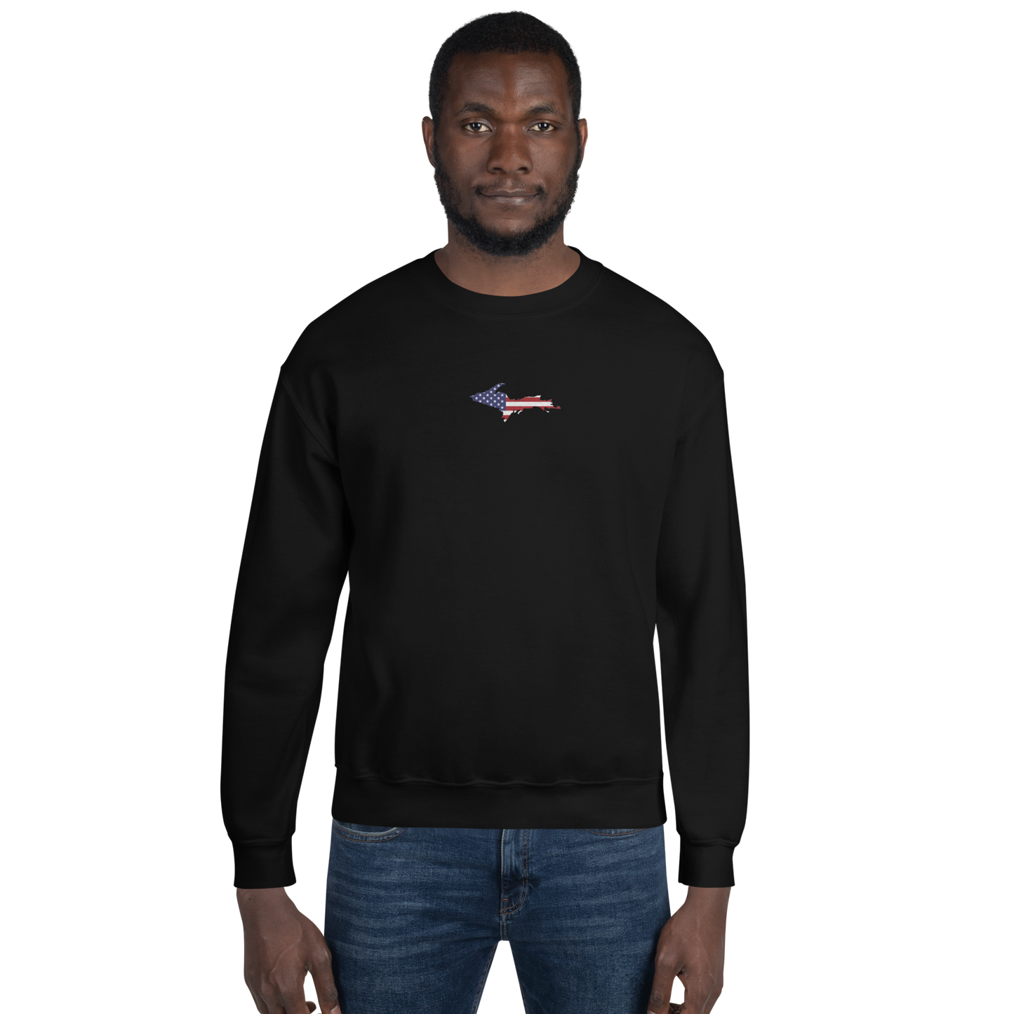 Michigan Upper Peninsula Sweatshirt (w/ Embroidered UP USA Flag Outline) | Unisex Standard