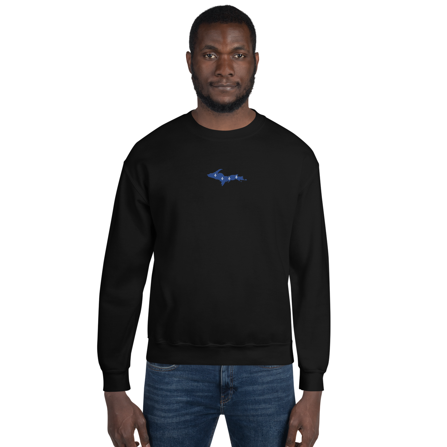 Michigan Upper Peninsula Sweatshirt (w/ Embroidered UP Quebec Flag Outline) | Unisex Standard