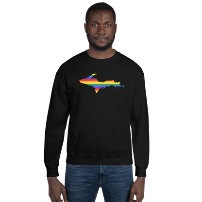 Michigan Upper Peninsula Sweatshirt (w/ UP Pride Flag Outline) | Unisex Standard