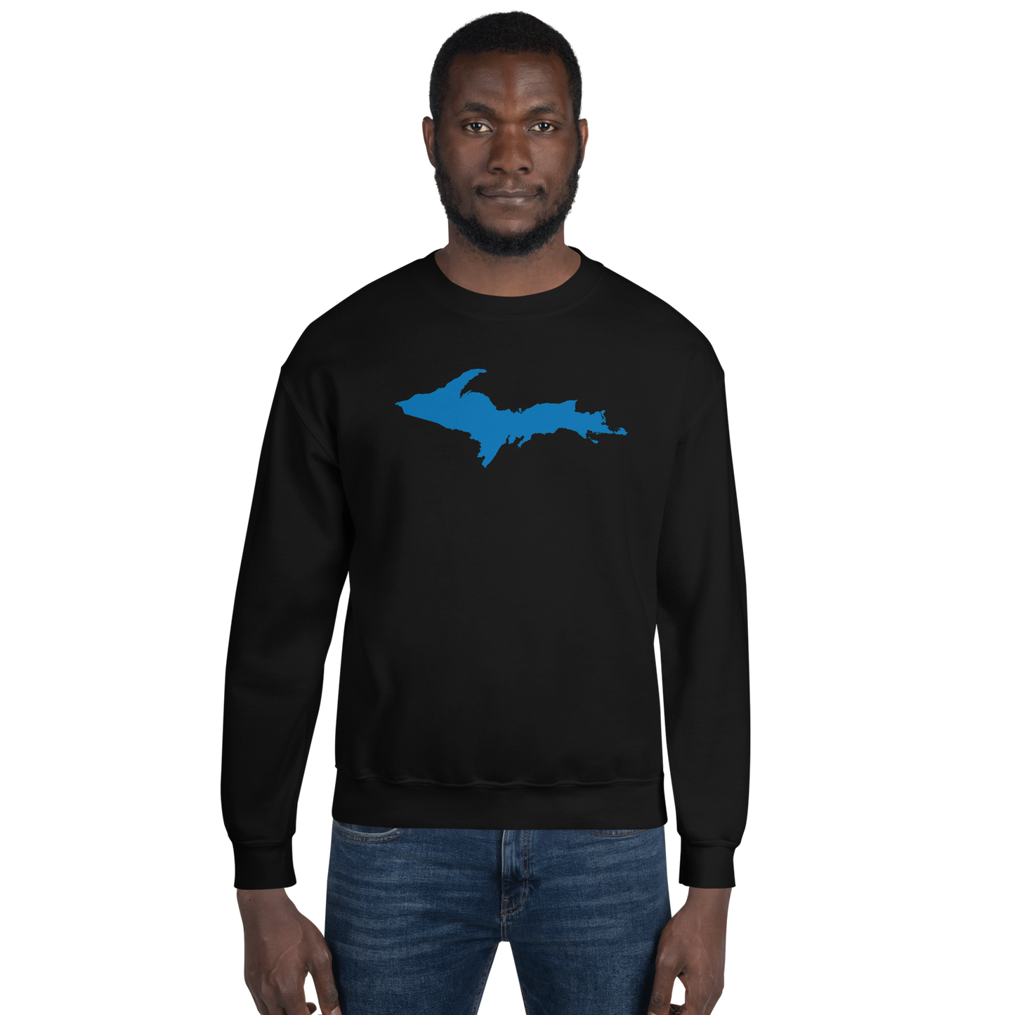 Michigan Upper Peninsula Sweatshirt (w/ Azure UP Outline) | Unisex Standard