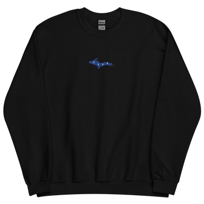 Michigan Upper Peninsula Sweatshirt (w/ Embroidered UP Quebec Flag Outline) | Unisex Standard