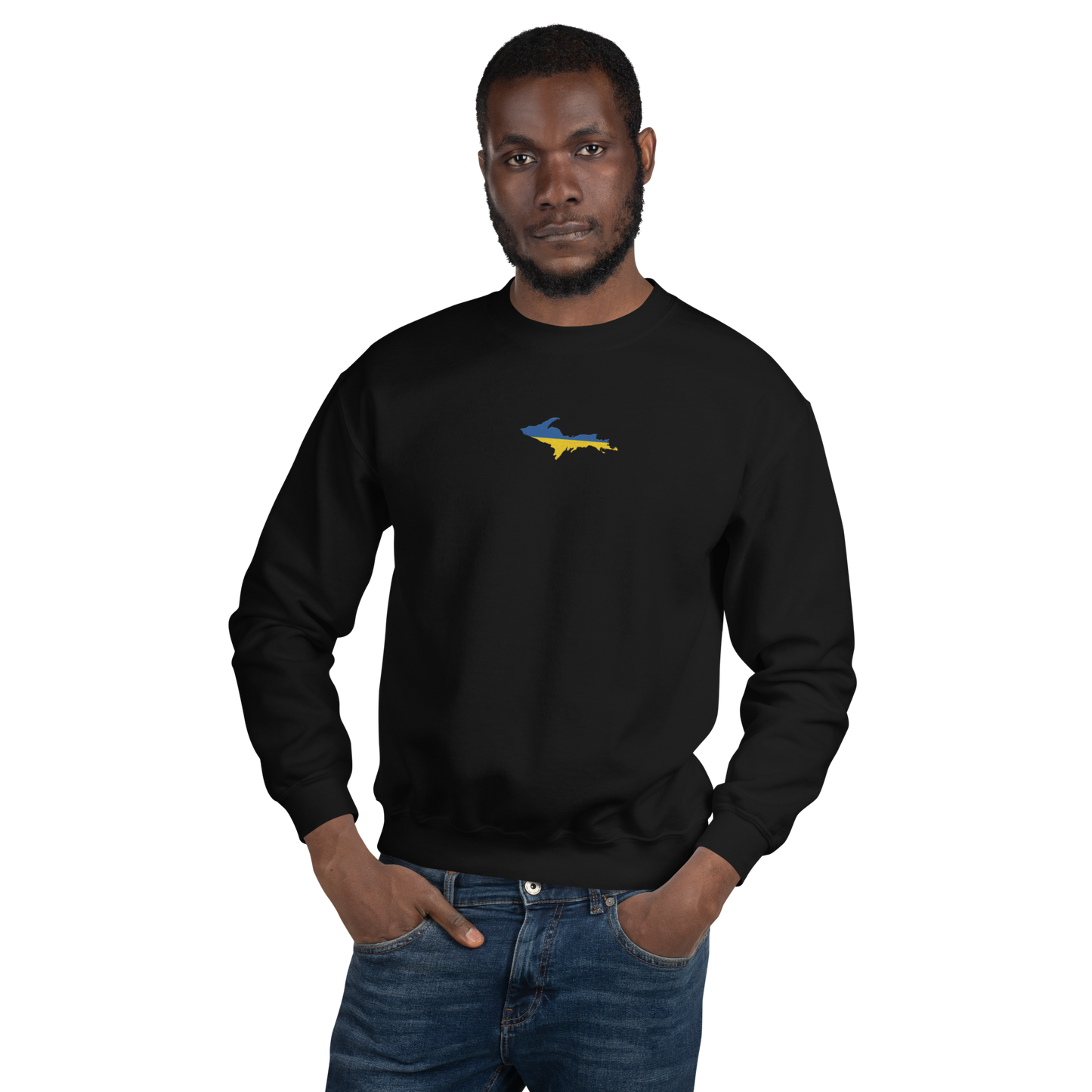 Michigan Upper Peninsula Sweatshirt (w/ Embroidered UP Ukraine Outline) | Unisex Standard