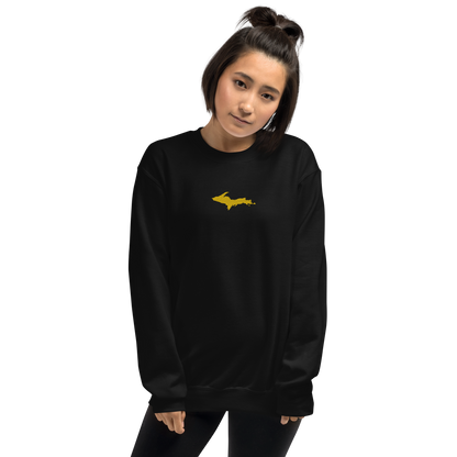 Michigan Upper Peninsula Sweatshirt (w/ Embroidered Gold UP Outline) | Unisex Standard