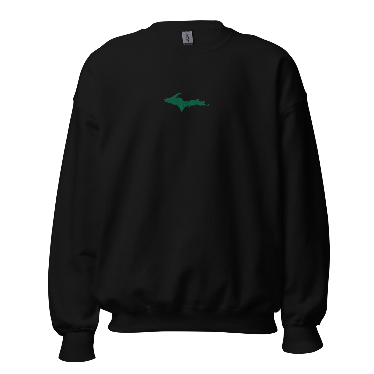 Michigan Upper Peninsula Sweatshirt (w/ Embroidered Green UP Outline) | Unisex Standard